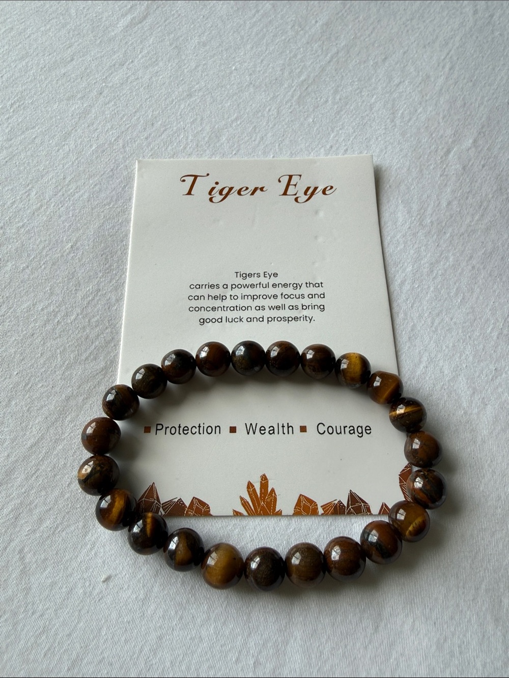 Tiger Eye Beaded Stretch Bracelet - Brown